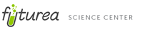 Schriftzug futurea mit einem Icon in Form eines Reagenzglases