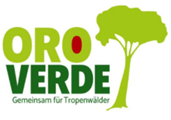 Logo von Oroverde mit hellgrünem und dunkelgrünem Schriftzug und einem Tropenbaum als Symbol